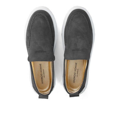 Android Homme Oversized Suede Loafer in Grey Birdseye