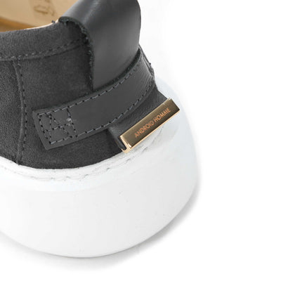 Android Homme Oversized Suede Loafer in Grey Heel Detail