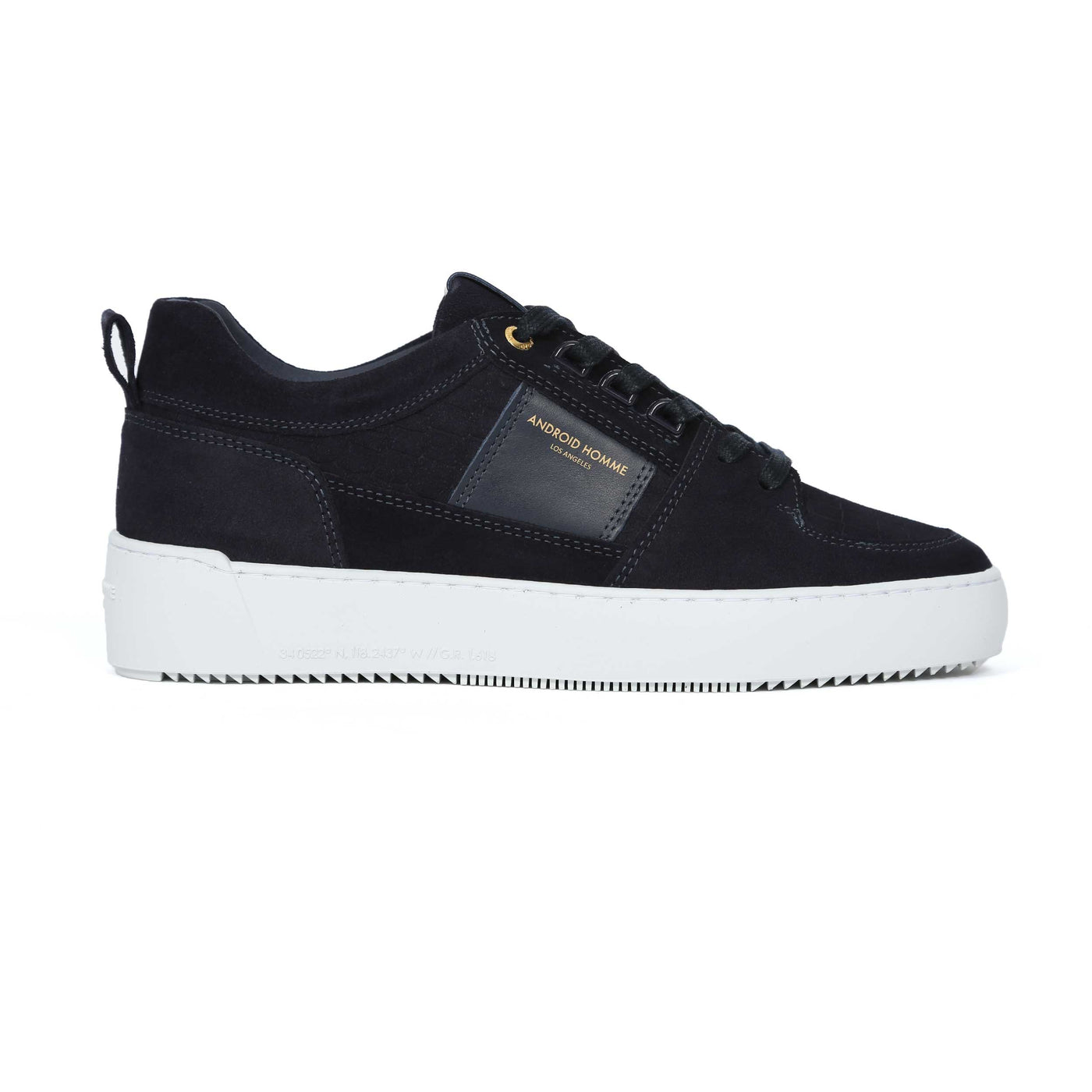 Android Homme Point Dume Low Trainer in Caiman Croc Navy