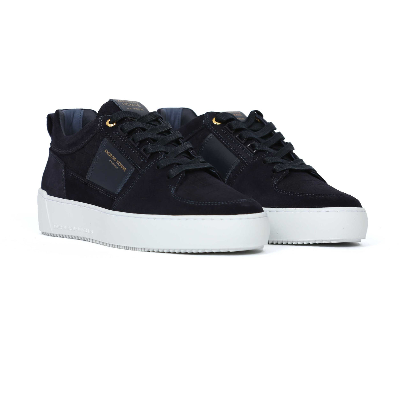 Android Homme Point Dume Low Trainer in Caiman Croc Navy Pair
