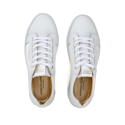 Android Homme Venice Patent Croc Trainer in White Birdseye