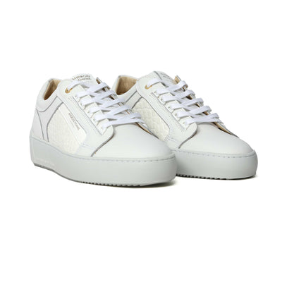 Android Homme Venice Patent Croc Trainer in White Pair