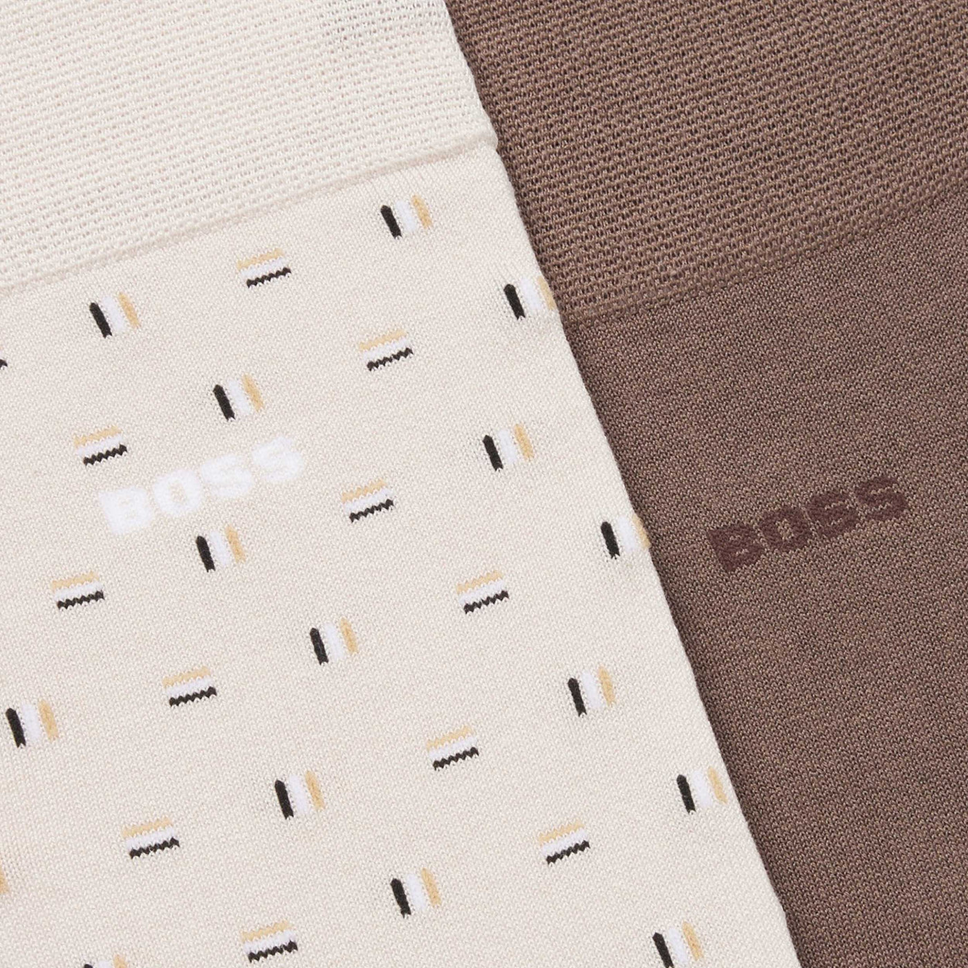 BOSS 2P RS Mini Iconic MC Sock in Light Beige Logo