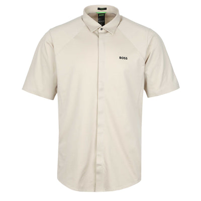 BOSS B_Excurse_S Short Sleeve Shirt in Beige