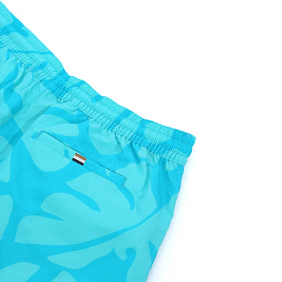 BOSS Bari Swim Short in Turquoise & Aqua Pocket