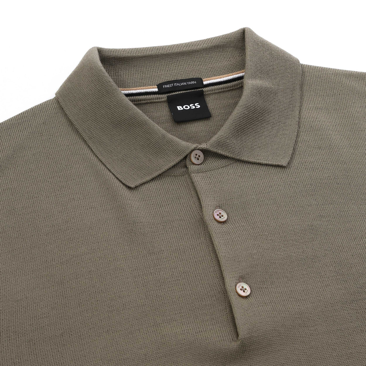 BOSS Bono L Knitwear in Open Brown Placket