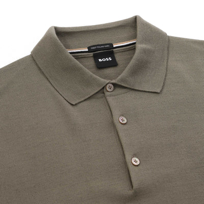 BOSS Bono L Knitwear in Open Brown Placket