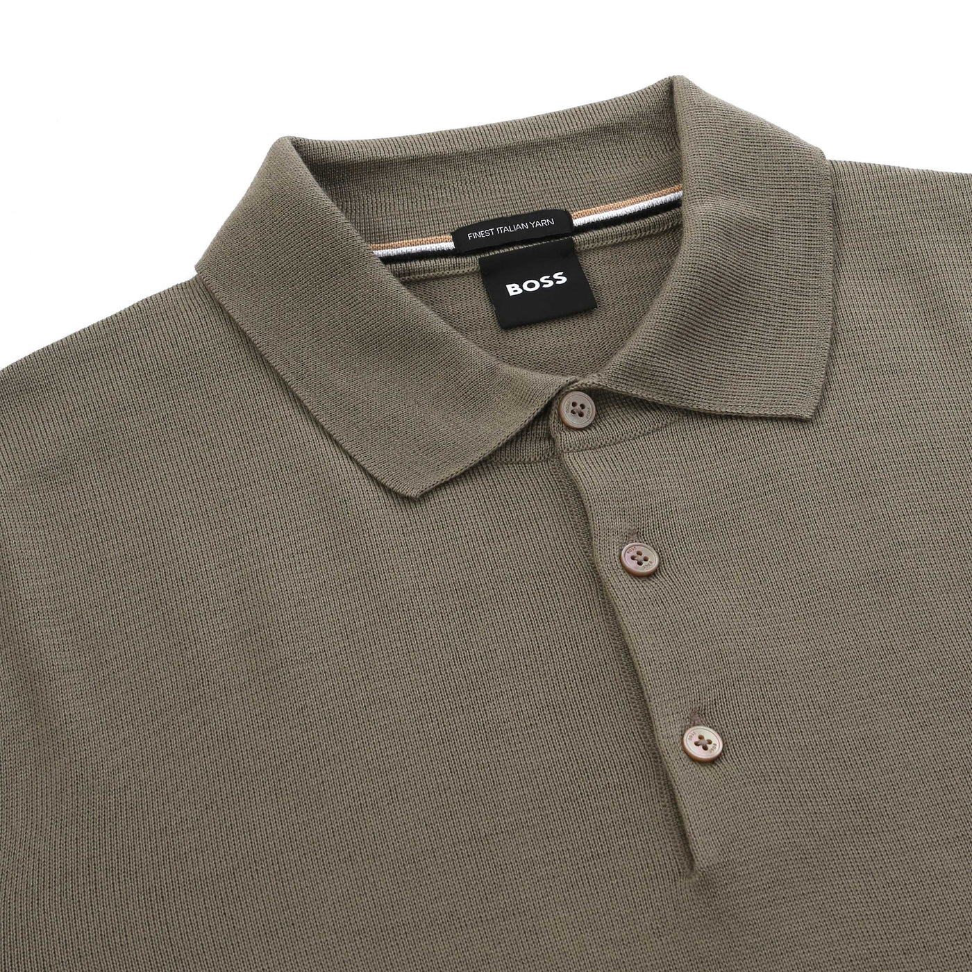 BOSS Botto L Knitwear in Open Brown Placket