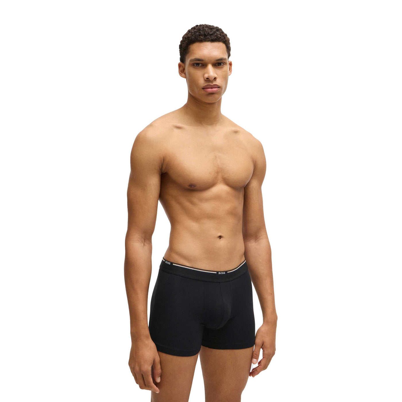 BOSS BoxerBR3p Bamboo Underwear in Black Model Front