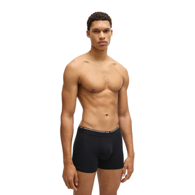 BOSS BoxerBR3p Bamboo Underwear in Black Model Front