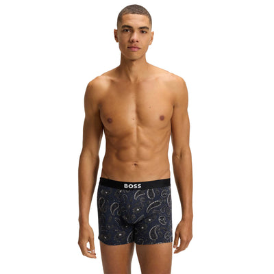 BOSS BoxerBr3P BOSS ONE D in Navy Charcoal Paisley Model Front