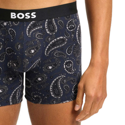 BOSS BoxerBr3P BOSS ONE D in Navy Charcoal PaisleyPattern