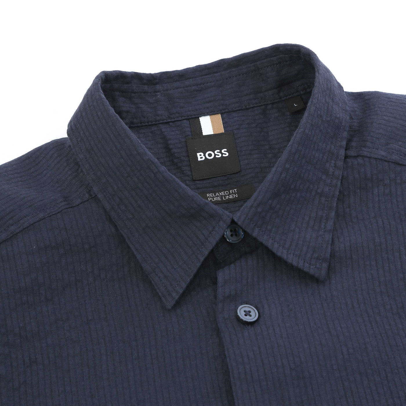 BOSS C-Cory-SH-252 Short Sleeve Shirt in Dark Blue Collar