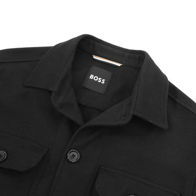 BOSS C Carper OS 224F Overshirt in Black Collar