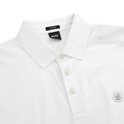 BOSS C Parris 01 Polo Shirt in White Placket