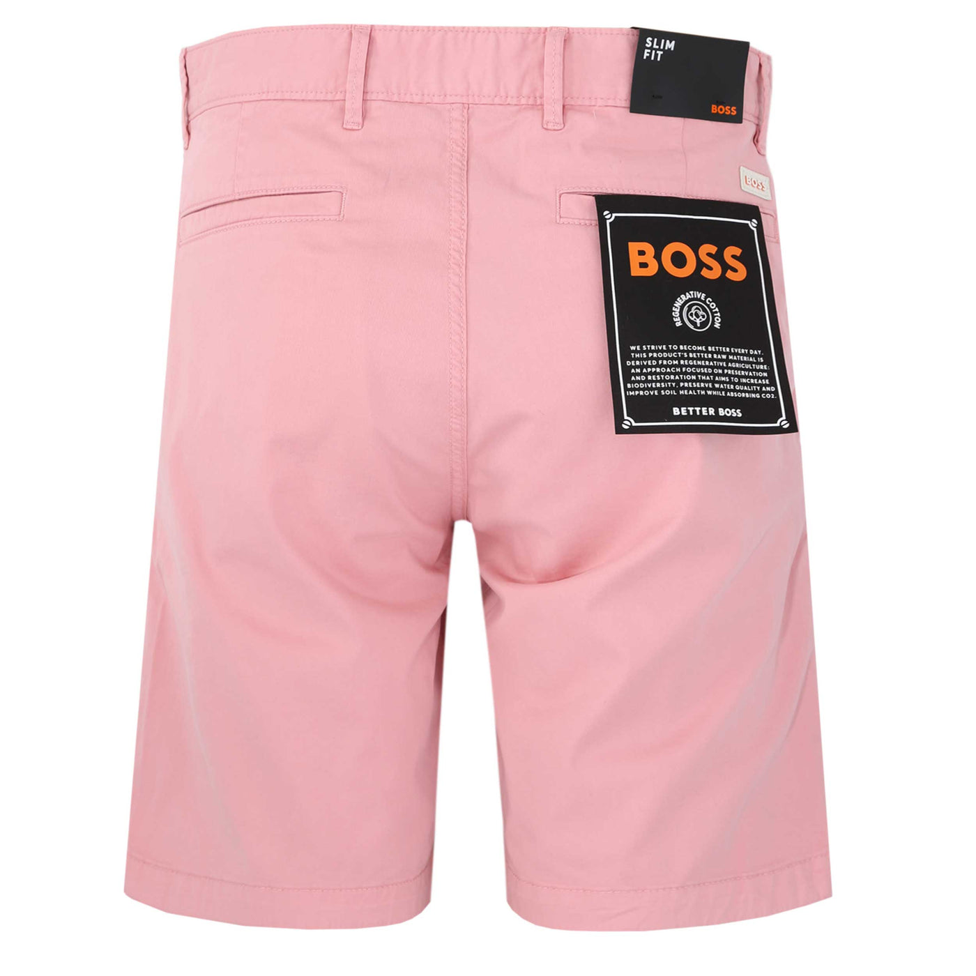 BOSS Chino Slim Shorts in Pink Back