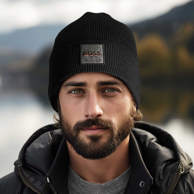 BOSS Foxxy Beanie Hat in Black Model