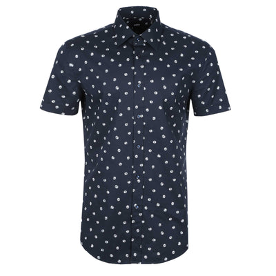 BOSS H Hank Ken SH C1 242 SS Shirt in Dark Blue