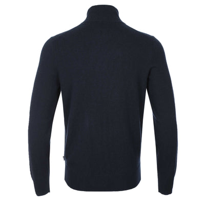 BOSS H Hemarlo Quarter Zip Knitwear in Dark Blue Back