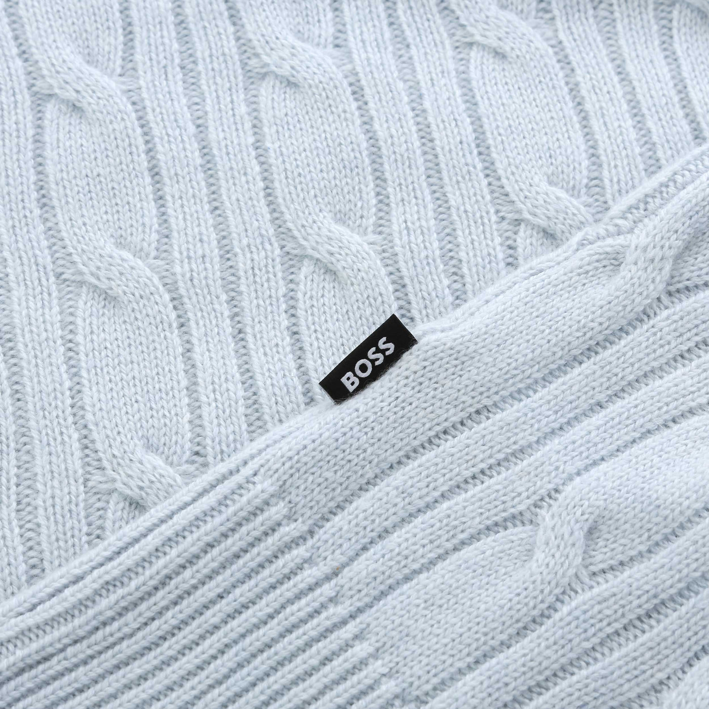 BOSS H Hetico Crewneck Sweater in Sky Blue Logo Tab