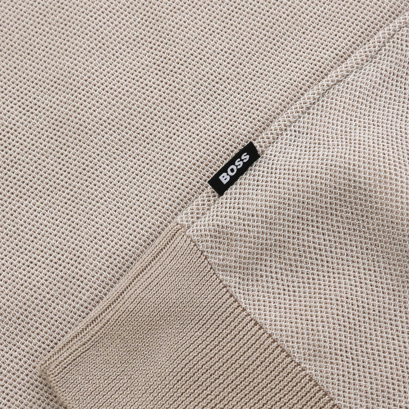 BOSS H Jianfranco Knitted T Shirt in Beige Logo