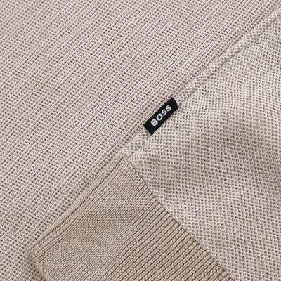 BOSS H Jianfranco Knitted T Shirt in Beige Logo