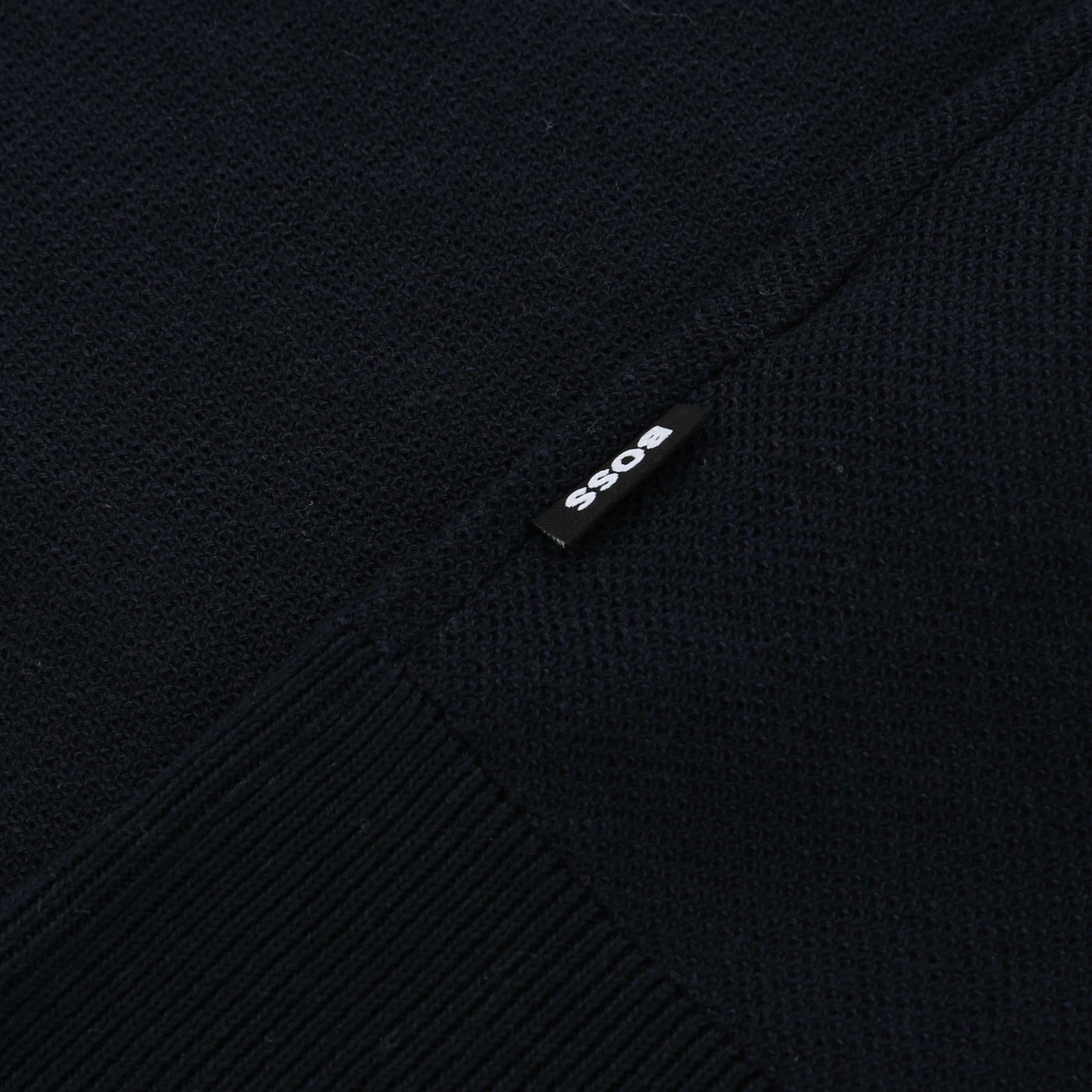 BOSS H Jianfranco Knitted T Shirt in Dark Blue Logo