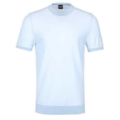 BOSS H Jianfranco Knitted T Shirt in Sky Blue