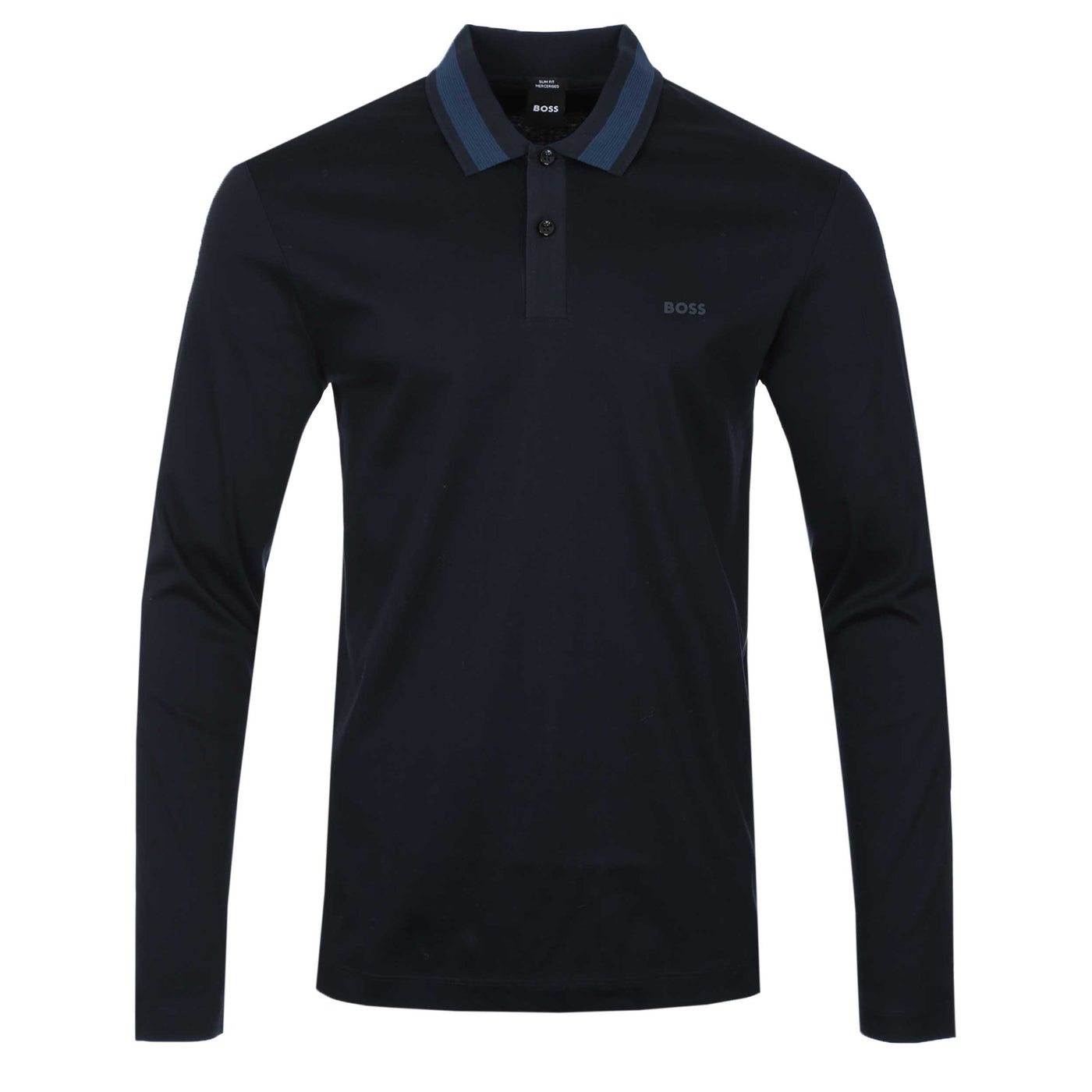 BOSS H Pleins 200 Long Sleeve Polo in Dark Blue