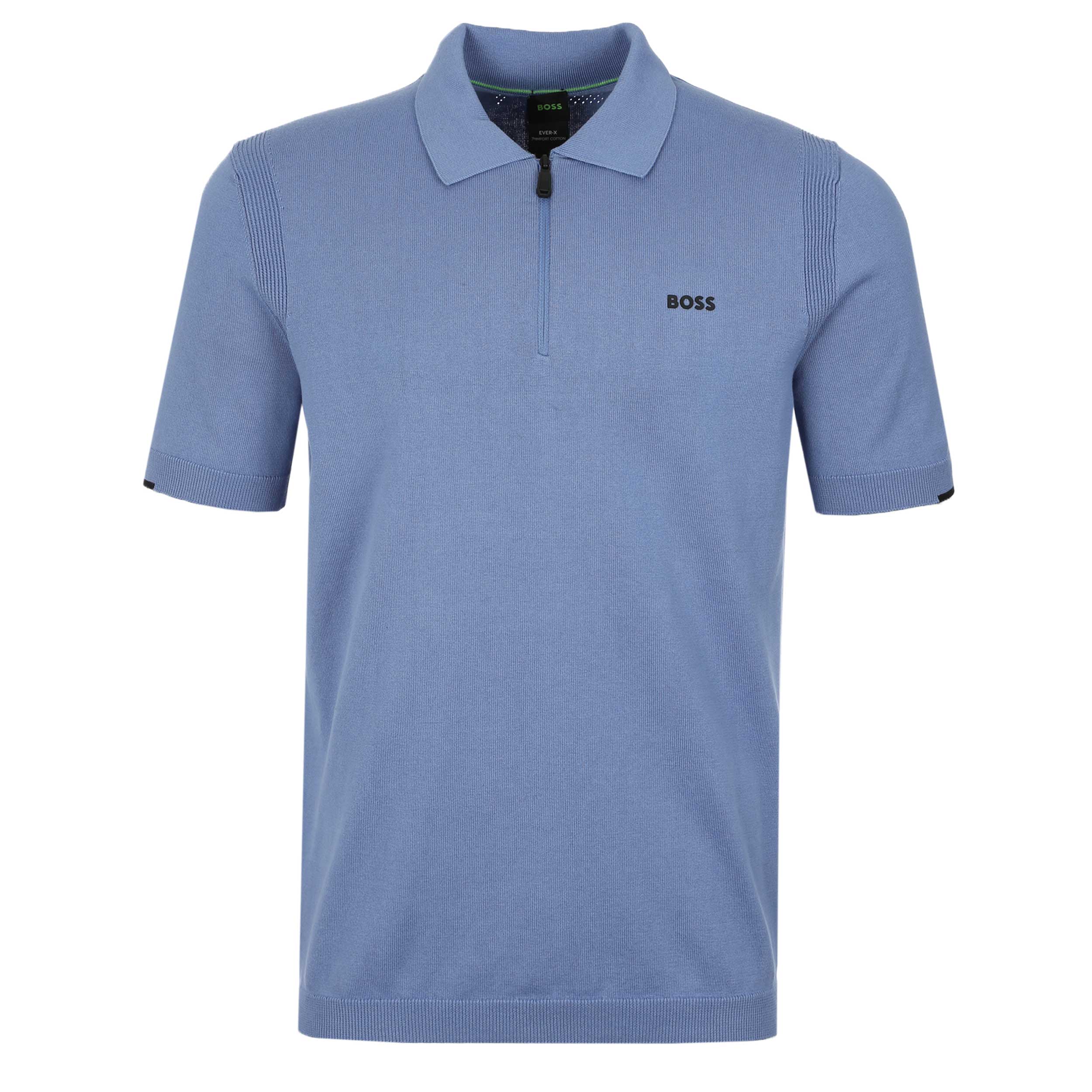 BOSS KN Ever X PS Polo Shirt in Light Pastel Blue