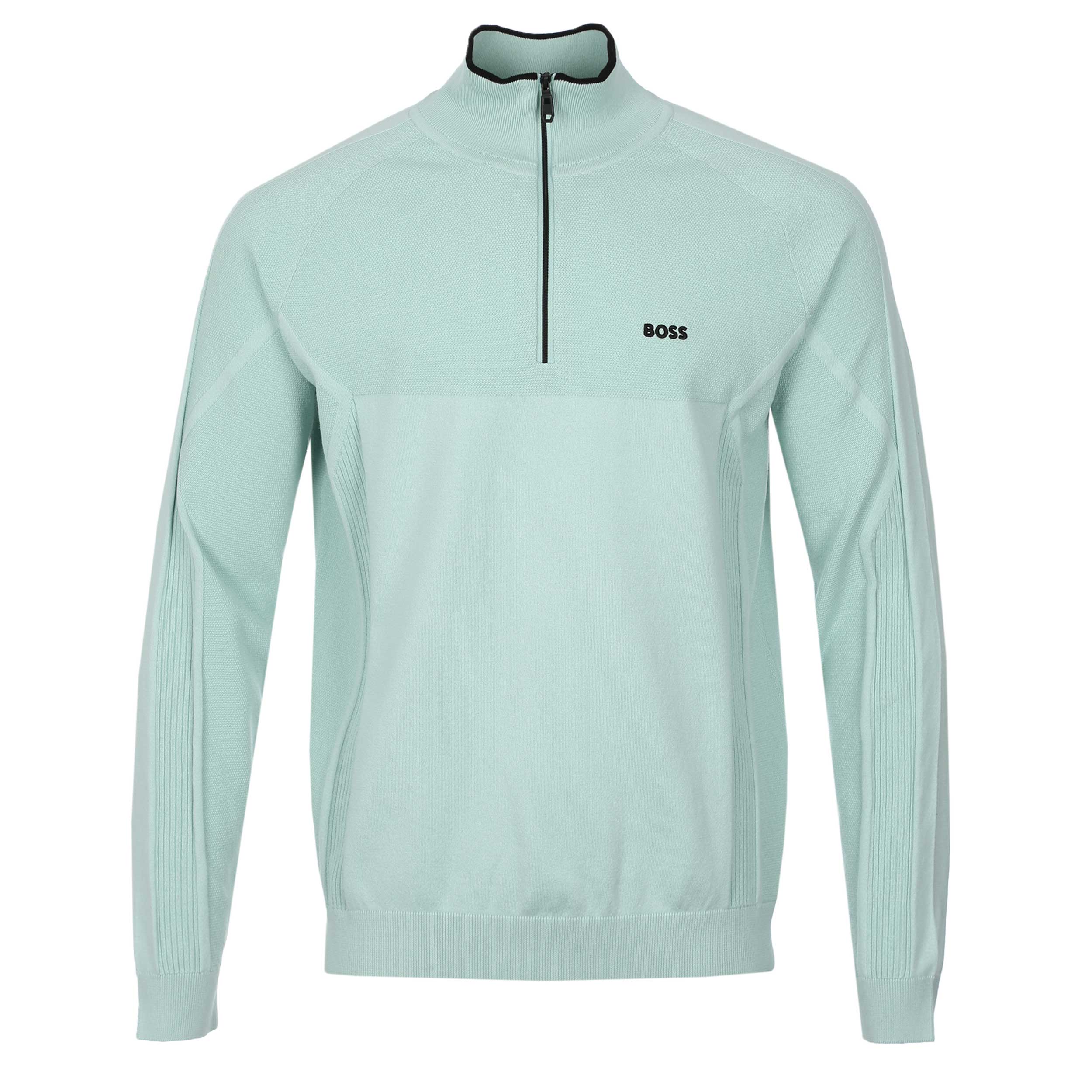 BOSS KN_GOC Hydro QZ Knitwear in Aqua
