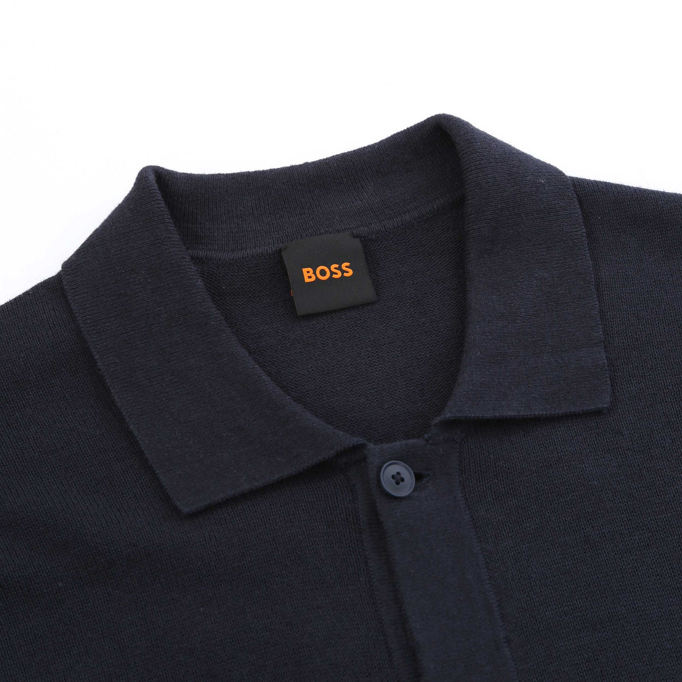 BOSS Kamiccio Knitwear in Dark Blue Collar