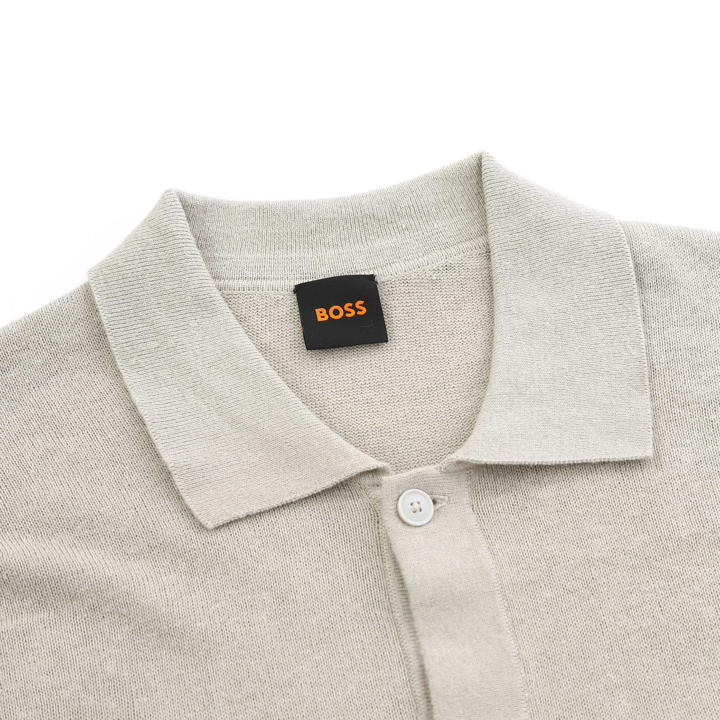 BOSS Kamiccio Knitwear in Light Beige Collar