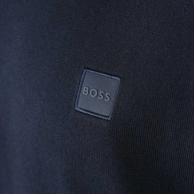 BOSS Kanache Knitted T-Shirt in Dark Ink Logo