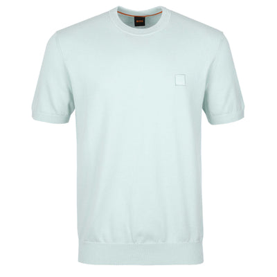 BOSS Kanache Knitted T-Shirt in Mint
