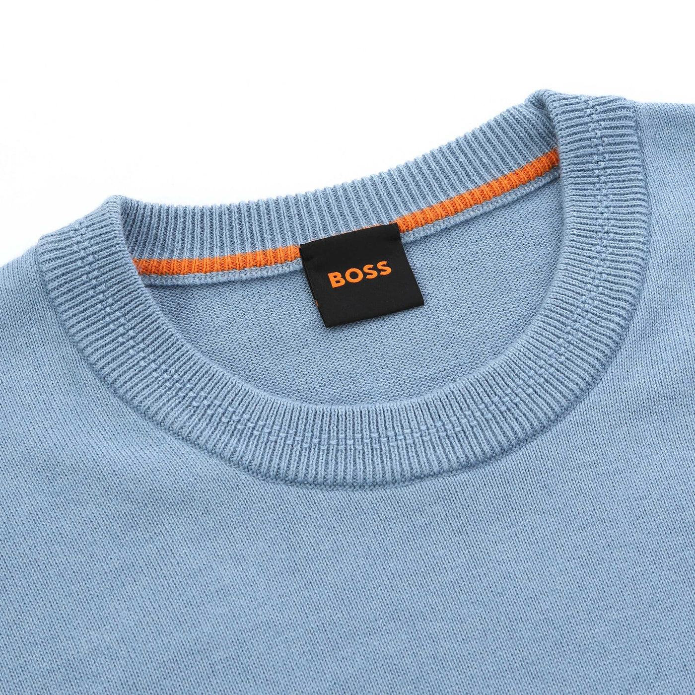 BOSS Kanovano S Knitwear in Light Pastel Blue Neck