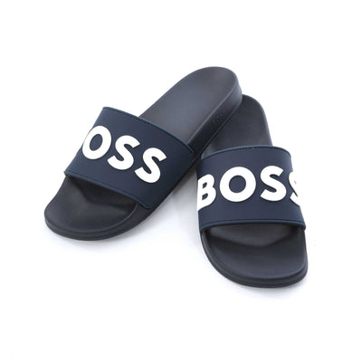 BOSS Kirk Slid rblg Slide in Navy Pair