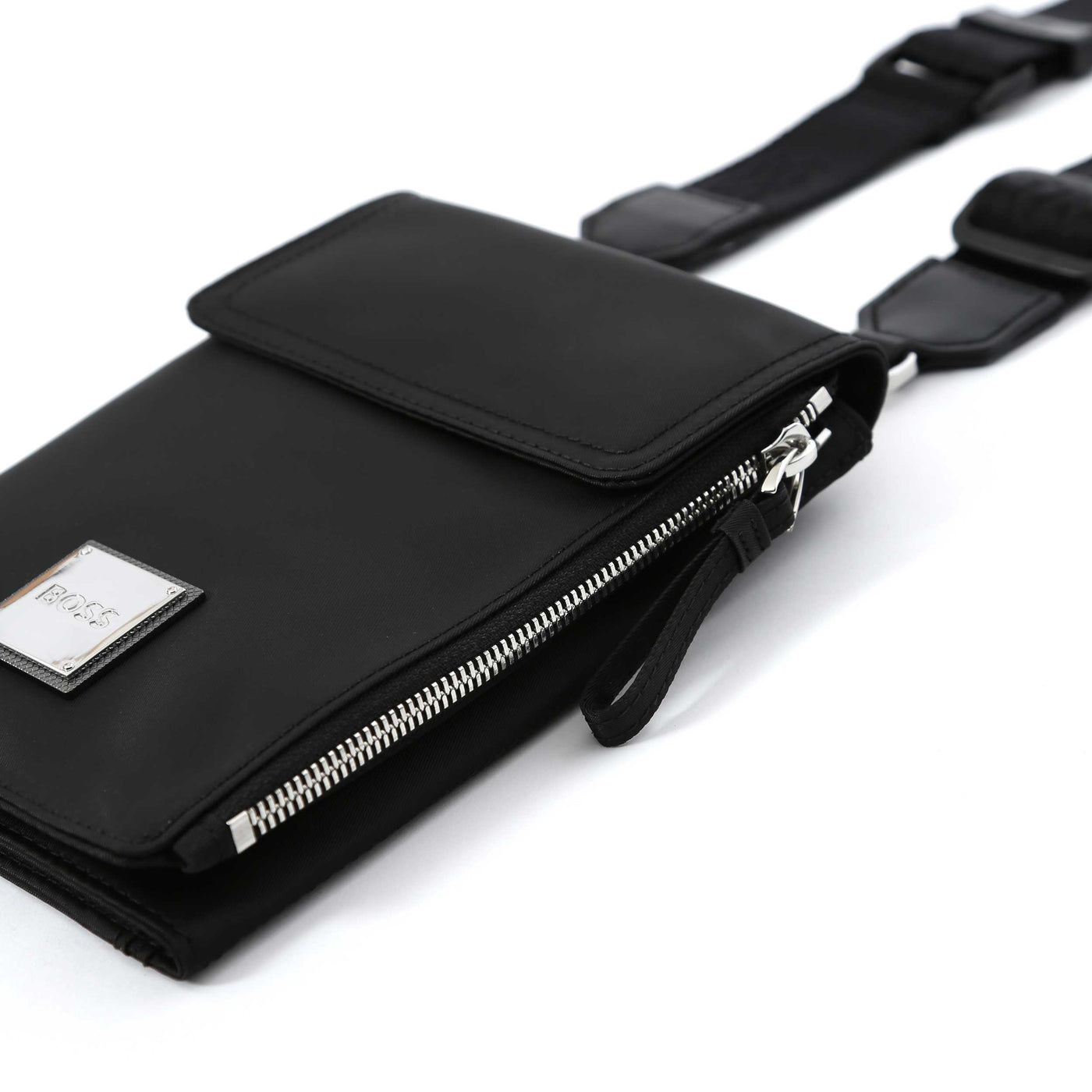BOSS Lennon Phone Pouch Bag in Black Side Zip