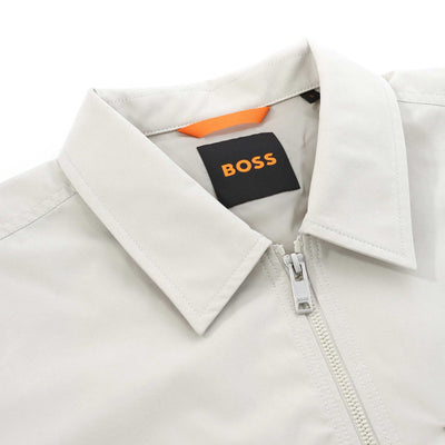 BOSS Lozzy M Overshirt in Beige collar