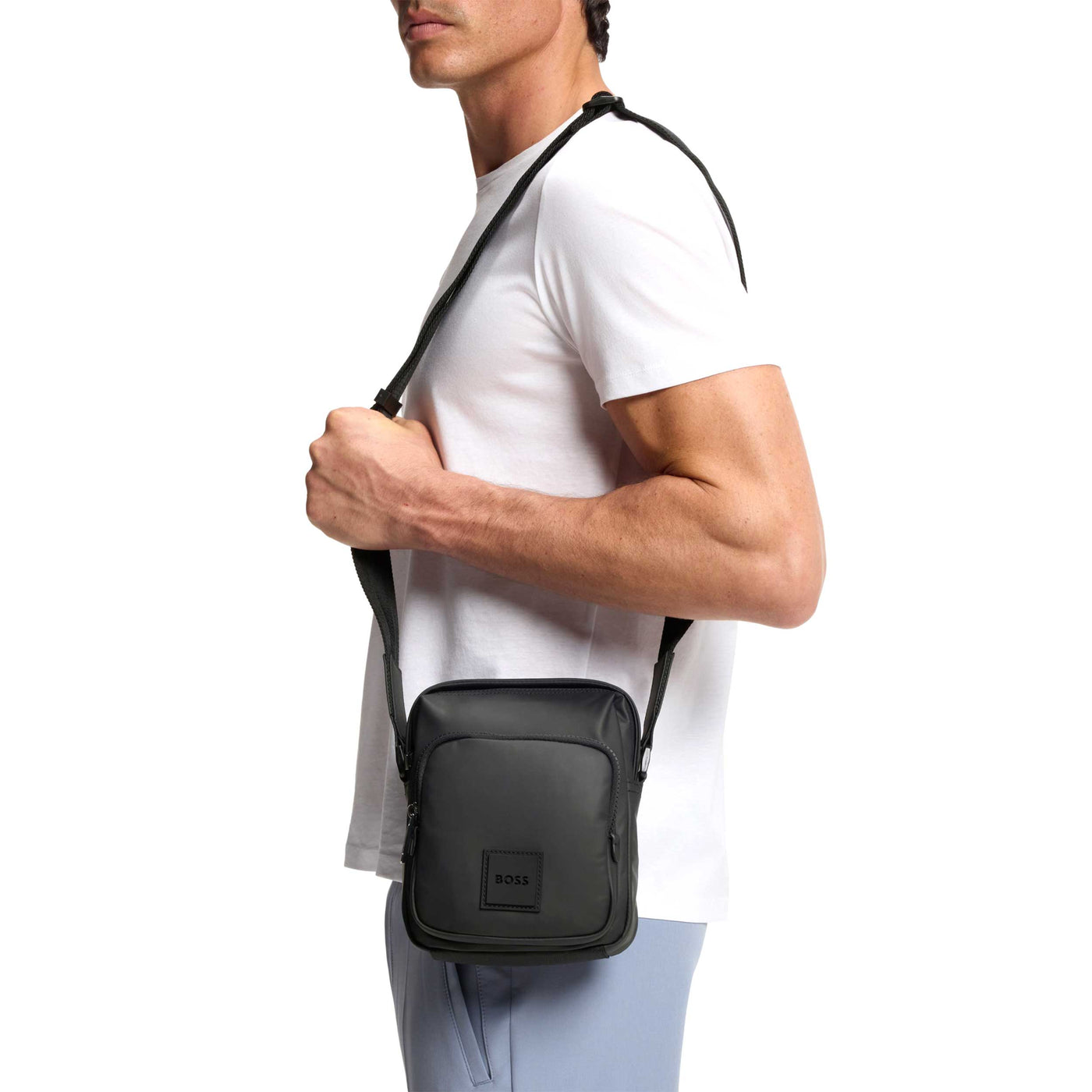 BOSS Oryo NS Zip Man Bag in Black Model