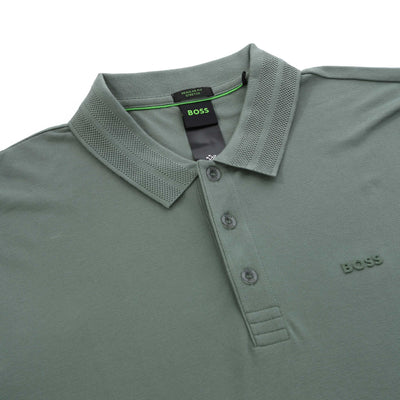 BOSS PL Mirror Paddy Polo Shirt in Open Green Placket