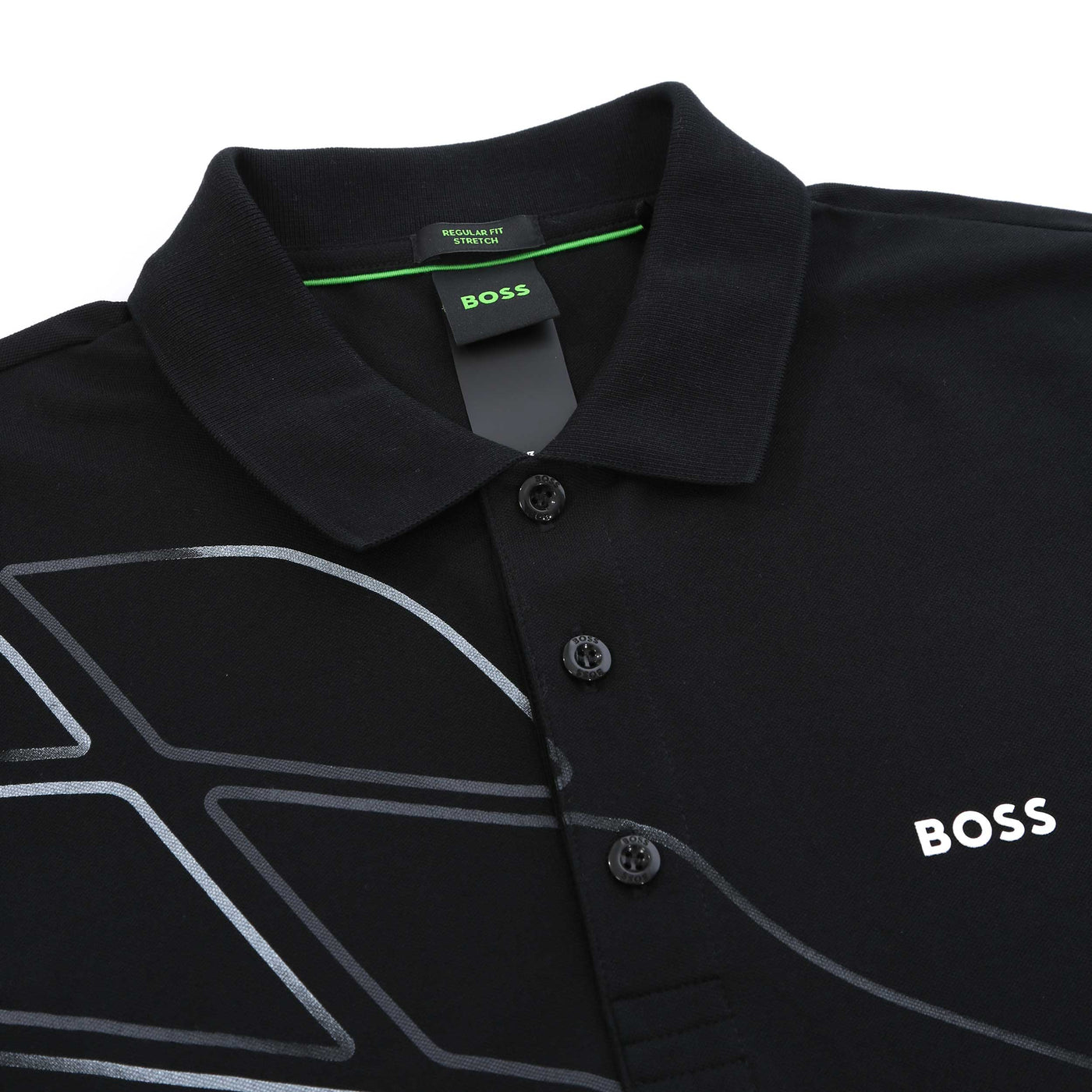 BOSS Paddy 3 Polo Shirt in Black Placket