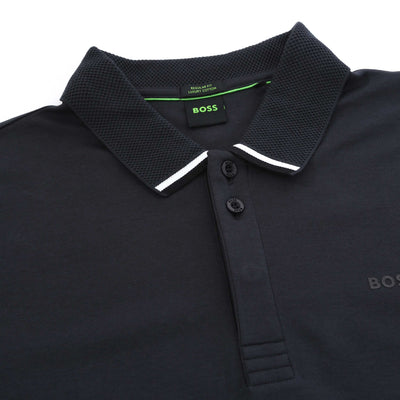 BOSS Paddy Lux Heritage Polo Shirt in Dark Blue Placket