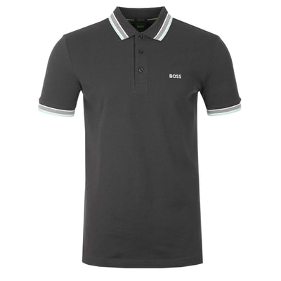 BOSS Paddy Polo Shirt in Charcoal & Mint