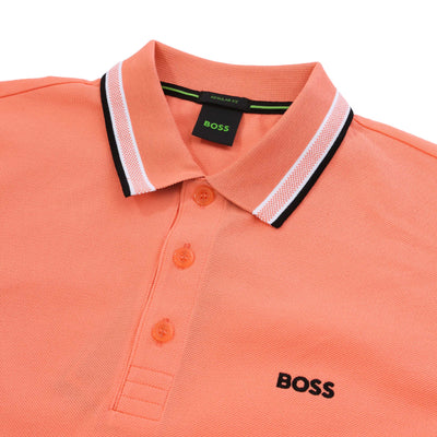 BOSS Paddy Polo Shirt in Coral Collar