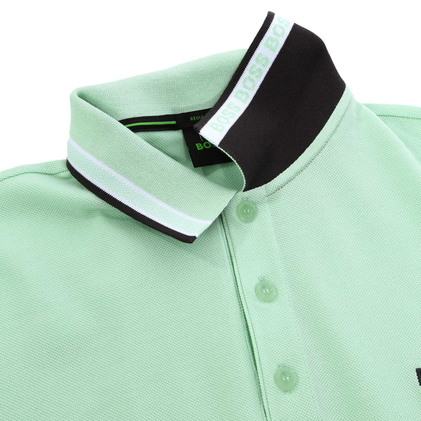BOSS Paddy Polo Shirt in Open Green Under Collar