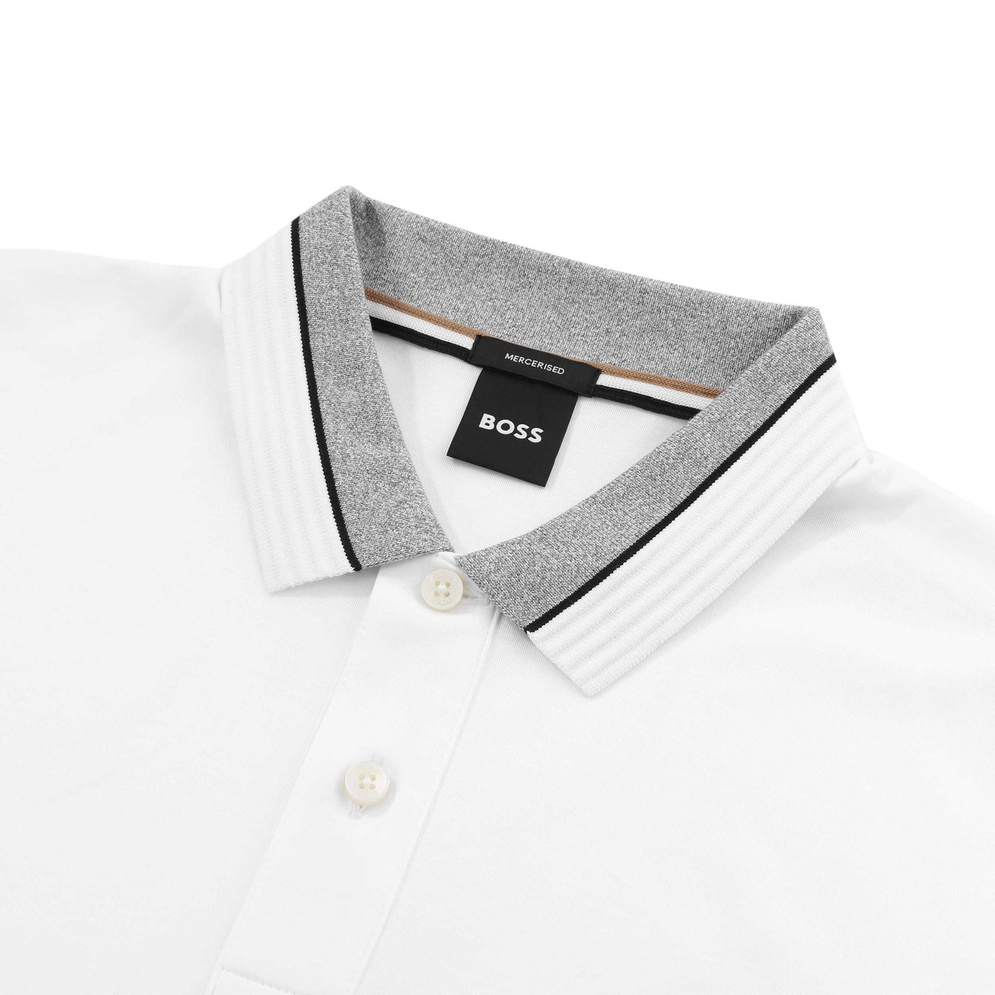 BOSS Parlay 200 Polo Shirt in White collar