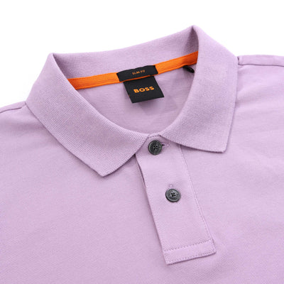 BOSS Passenger Polo Shirt in Pastel Purple Collar