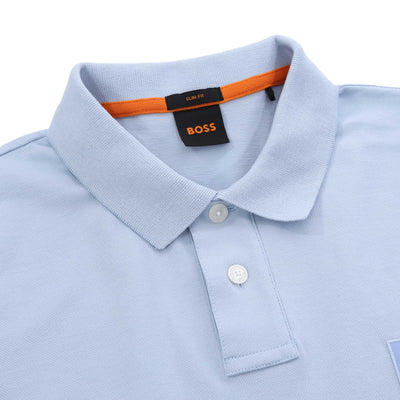 BOSS Passenger Polo Shirt in Sky Blue Collar