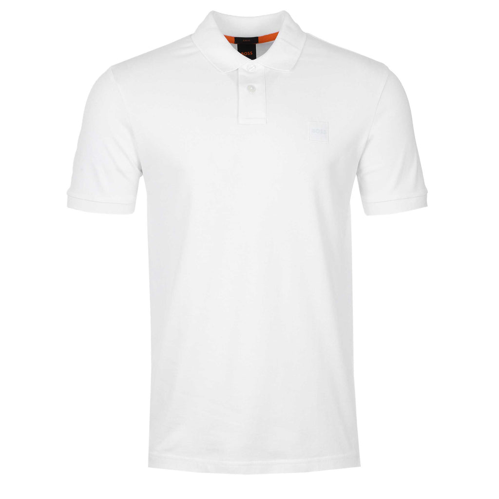 Collar Hugo Boss White Polo T Shirts BOSS Passenger Polo Shirt In